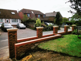 Front Boundary Wall with Brick Piers, Flemish Bond & Gate Provision Project image