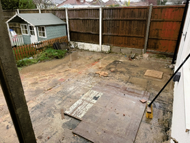 Patio Installation Using Reclaimed Slabs with Ground Preparation Project image
