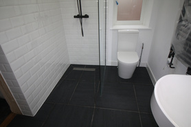 Ground floor rear extension with main house suspended floor structural refurbishment. Project image