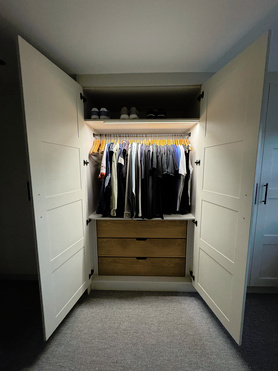 Handmade Shaker style wardobes designed, manufactured and installed Project image