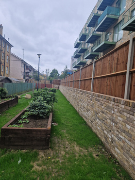 Complete rebuild of old failed retaining wall. Project image