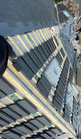 Slate roof Installation.  Project image