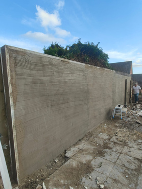Retaining wall build with tyrolean finish  Project image
