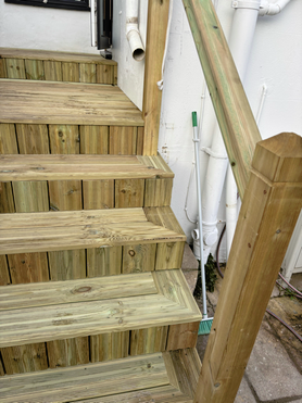 Timber decking and staircase.  Project image