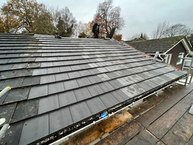 Interlocking tile roof.  Project image