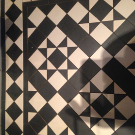 Conservatory we constructed with geo-metric floor tiles Project image