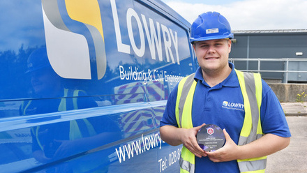 Luke Emery of Lowry Building & Civil Engineering Ltd, Northern Ireland, 2021 MBAs, Apprentice Award