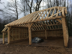 Oak car port and wood store Project image