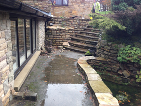 start of a new patio and fish pond Project image