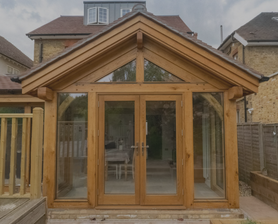 Rear Oak Frame Extension, Refurbishment, Swimming Pool & Landscaping Project image