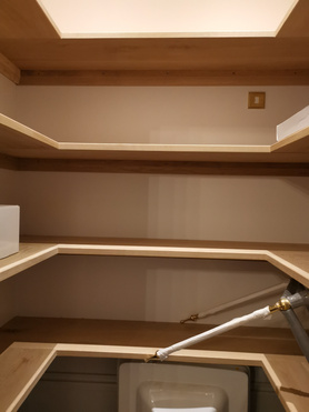 Oak shelves to wardrobe/dressing room Project image