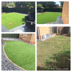 Rear Garden patio and astroturf Project image