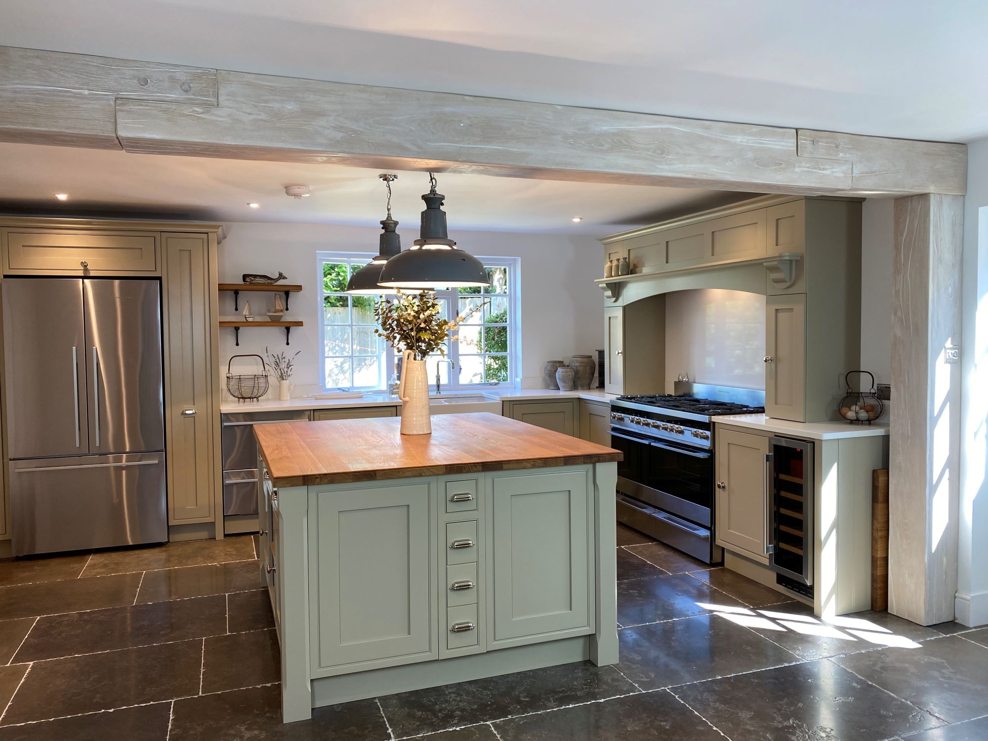 2021 Bagshots - Image 1 new kitchen with limed oak beam.JPG