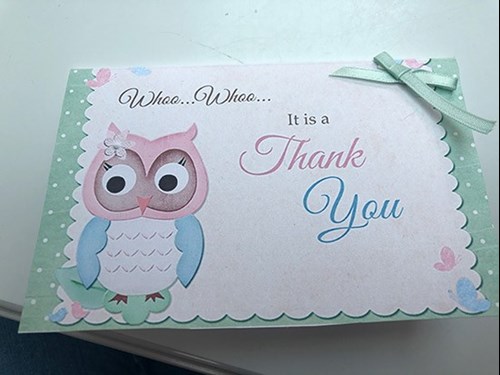 Picture of thank you card 