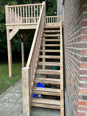 Bespoke external Oak stair case Project image
