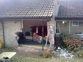 Damage to the front of the bungalow  Project image
