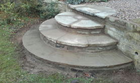 Hand Cut, Curved Stone Steps Project image
