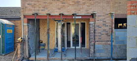 Steel work install on this single story extension Project image