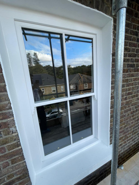 Traditional double glazed wooden box sash window installation  Project image