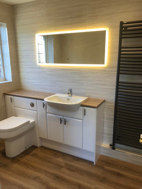 Another en-suite done loving the mirror and texture tiles Project image
