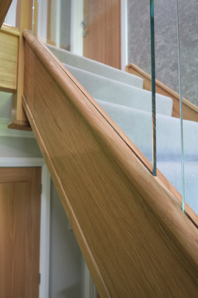 Oak and Inline Glass Staircase Renovation Project image