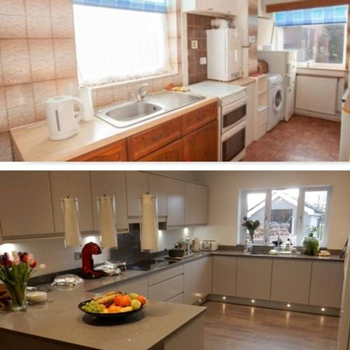 Before and after pictures of kitchen renovation