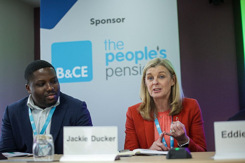 Empowering people panel members, Amos Simbo of BPIC Network and Jackie Ducker of CITB.