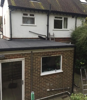 Flat roof, Guttering, Fascia's & Rotten Joists Replaced Project image