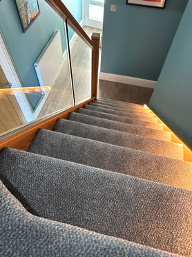 Oak & Glass Staircase Renovation with LED Lights Project image