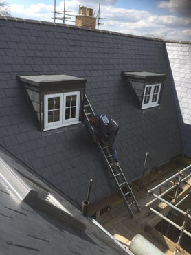 New natural Spanish slate roof with dormers Project image