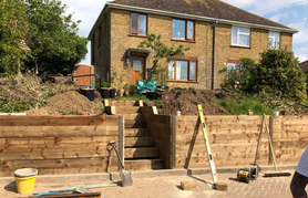 Retaining Wall and Steps using Sleepers Project image